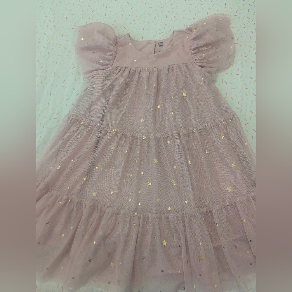 Tea Collection Pink and Gold Starry Formal Dress - Picture 2 of 4